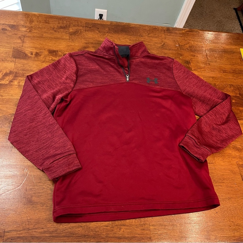 Under Armour men’s maroon fleece lined pullover size medium 1/4 zip